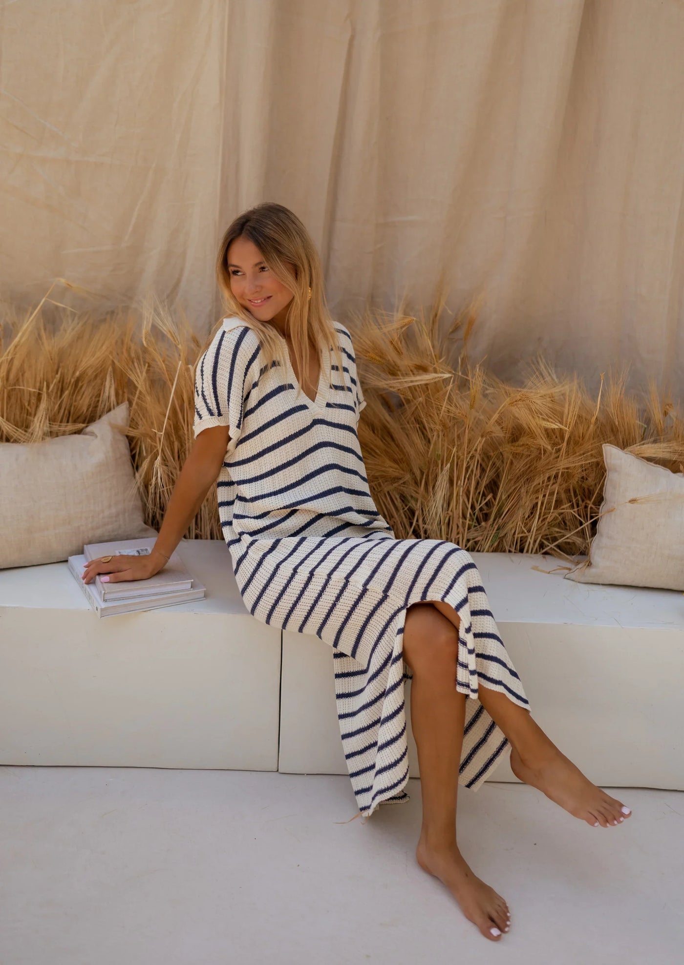 SOPHIA™ | LA ROBE EN MAILLE RAYÉE