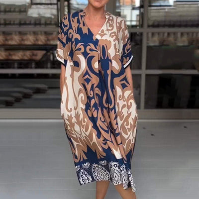 Bente™ - Robe Midi Ample à Imprimé Élégant