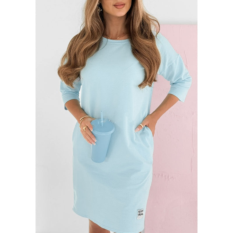 Lieka™ | Robe à Col Rond et Manches 3/4 avec Poches