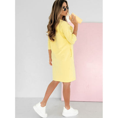 Lieka™ | Robe à Col Rond et Manches 3/4 avec Poches