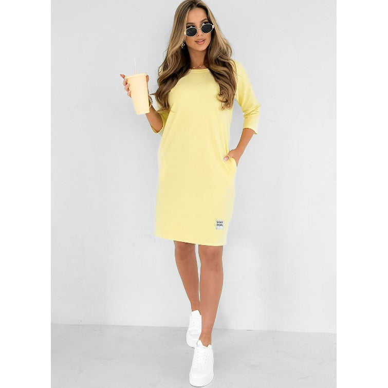 Lieka™ | Robe à Col Rond et Manches 3/4 avec Poches