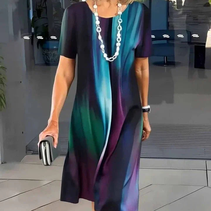 Dalia™ - Robe Plissée Femme avec Blocs de Couleurs