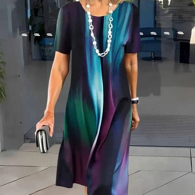 Dalia™ - Robe Plissée Femme avec Blocs de Couleurs