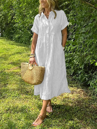 Dani | Robe rayée à col en V profond