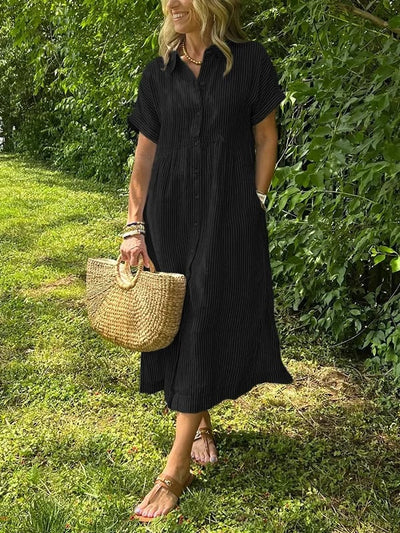 Dani | Robe rayée à col en V profond