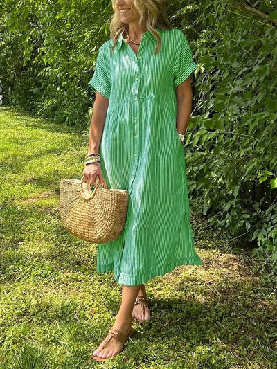 Dani | Robe rayée à col en V profond