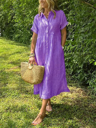 Dani | Robe rayée à col en V profond