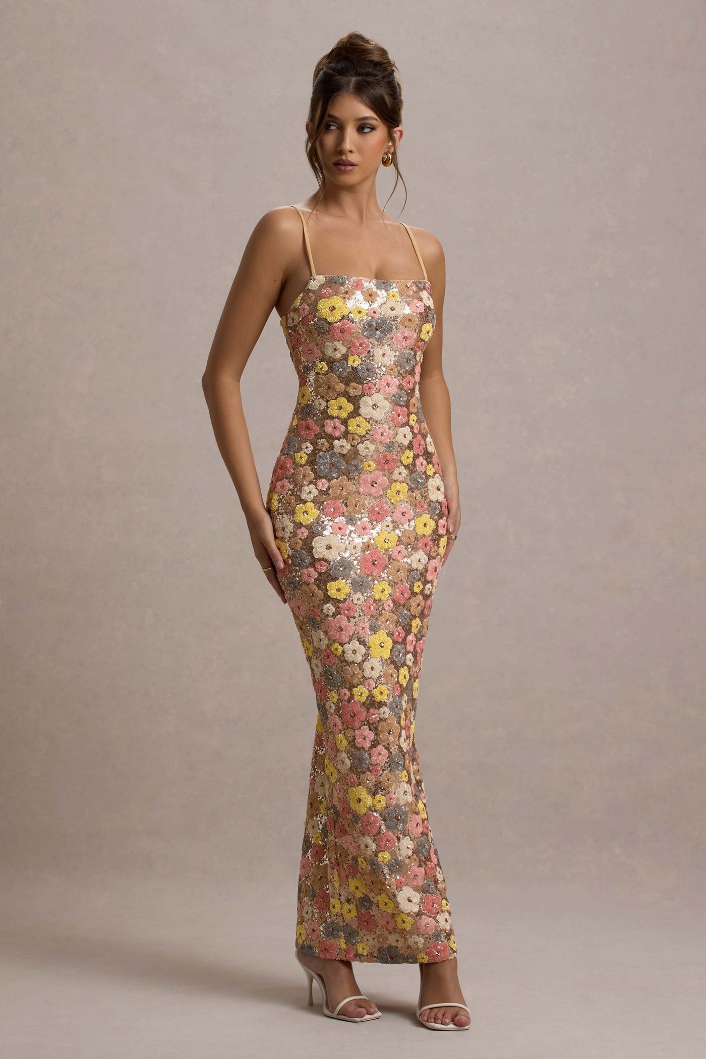 Selviana™ | Robe Longue à Sequins Floraux
